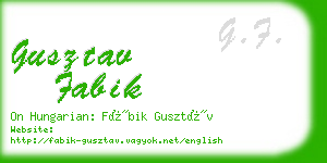 gusztav fabik business card